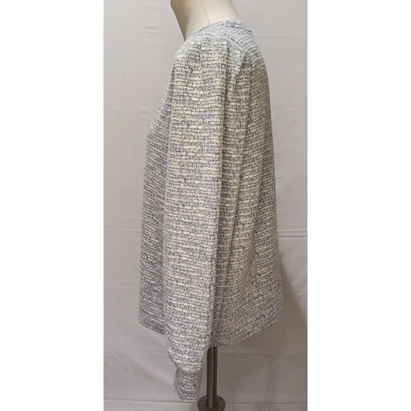 Nine West Textured Knit Sweater Sky/White Combo Size Large NWT - Picture 2 of 16